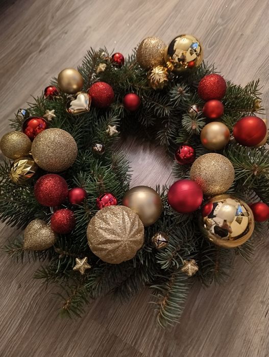 Duży Stroik Wianek Wieniec Żywy Naturalny Handmade