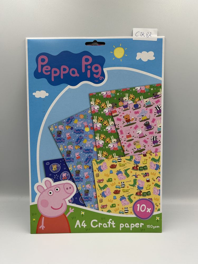Zestaw 10 arkuszy papier ozdobny świnka peppa pig kreatywne prace