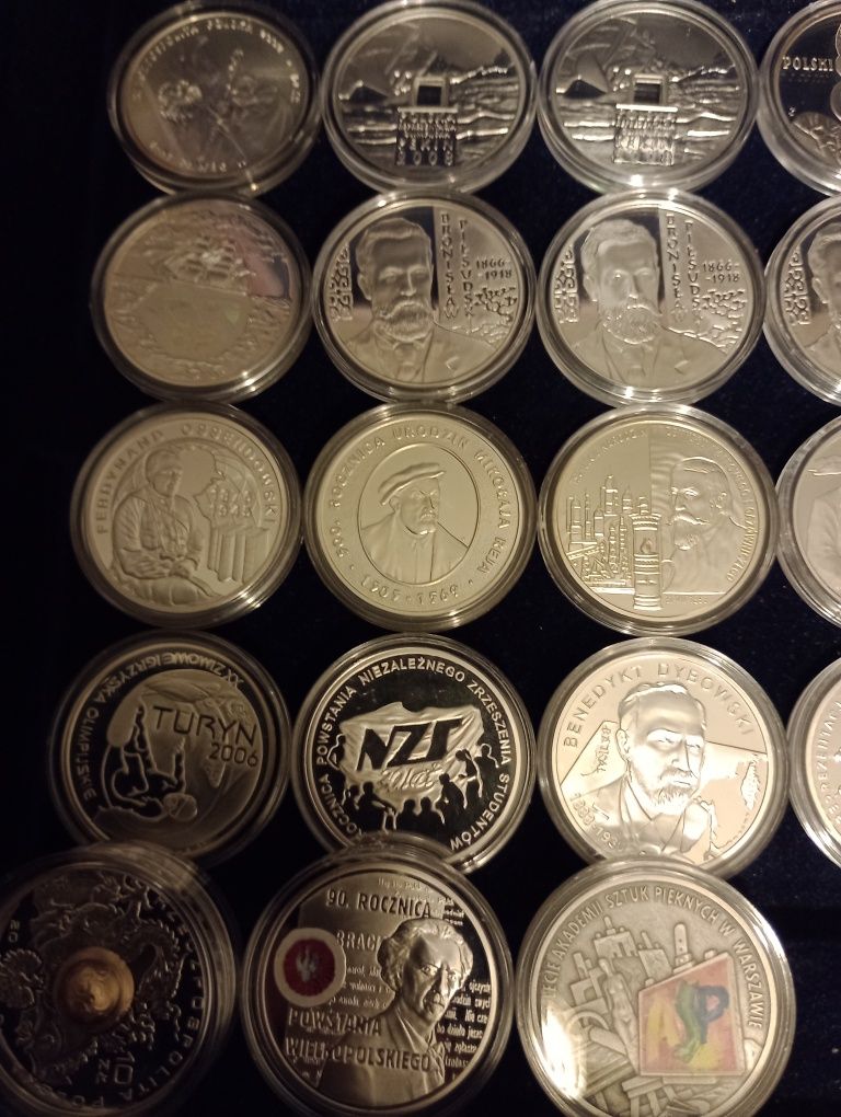 Okolicznościowe srebrne monety 10zł-41szt