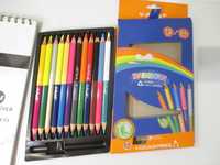 Карандаши цветные Y-Plus Rainbow Jumbo 12шт 24 цвета + блокнот