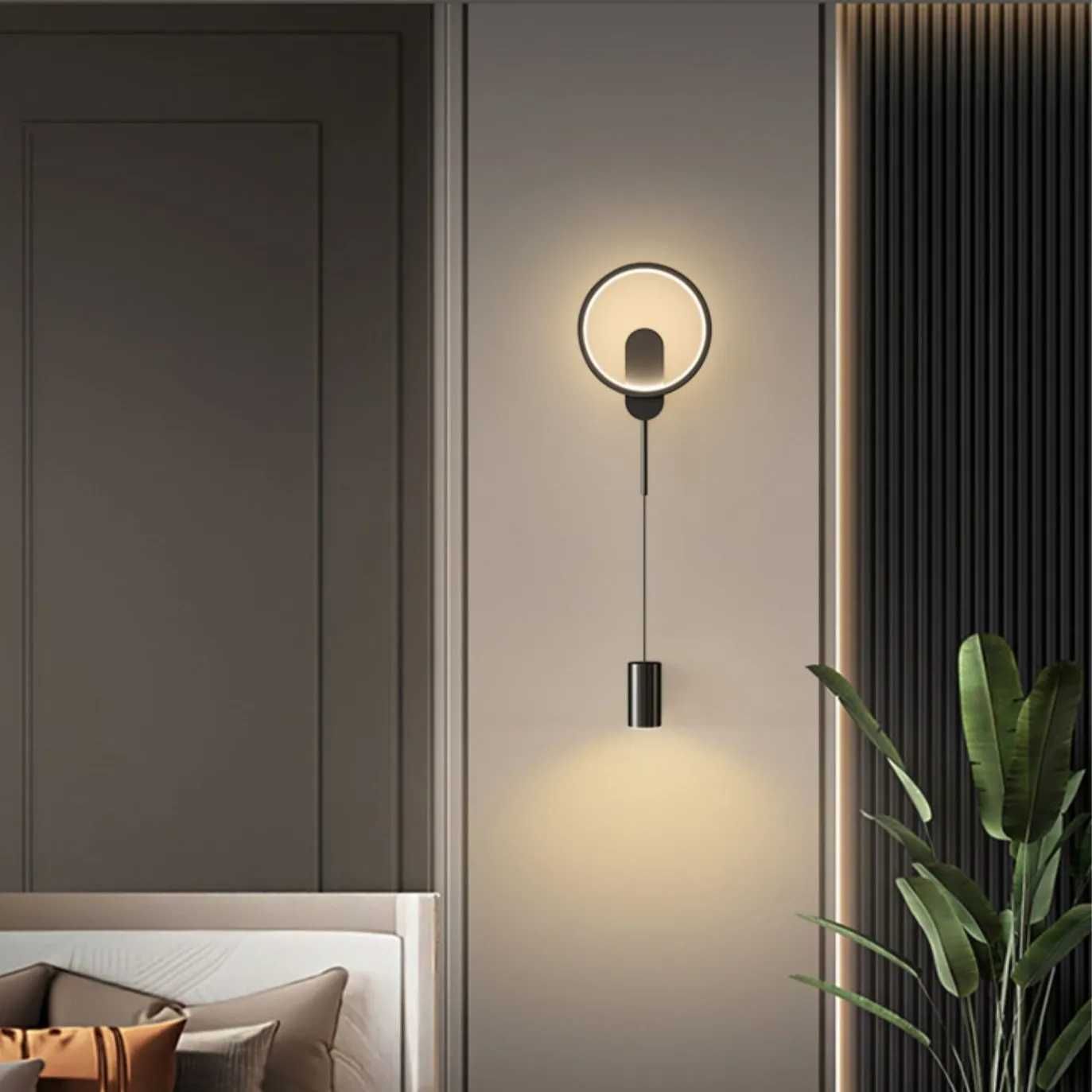 Złota lampka nocna do sypialni ,lampa ścienna do salonu