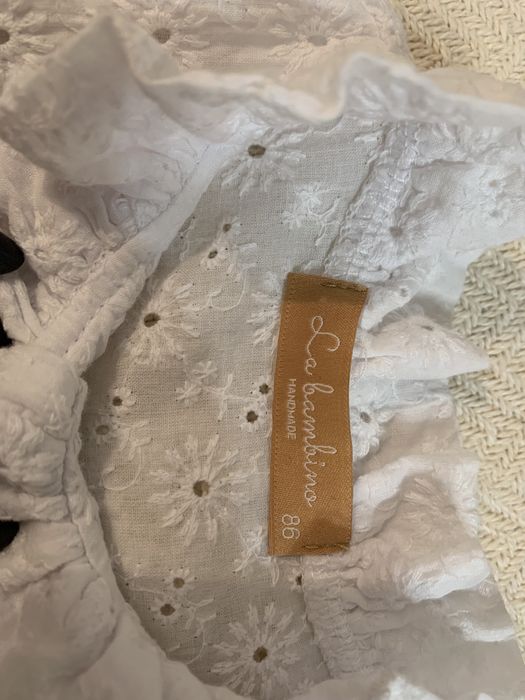 Sukienka handmade biała chrzciny ślub okazje komplet