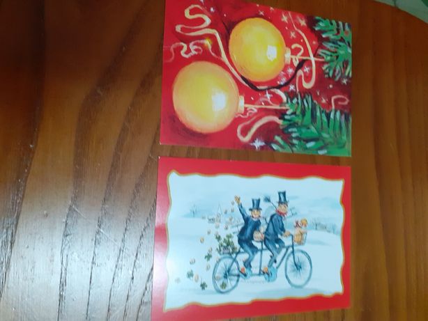 2 postais de Natal e 9 etiquetas