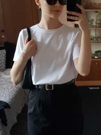 Biały tshirt basic shein dazy koszulka z krótkim rękawem damska