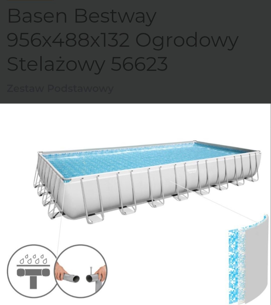 Basen Stelażowy Ogrodowy 956x488x132 Bestway
