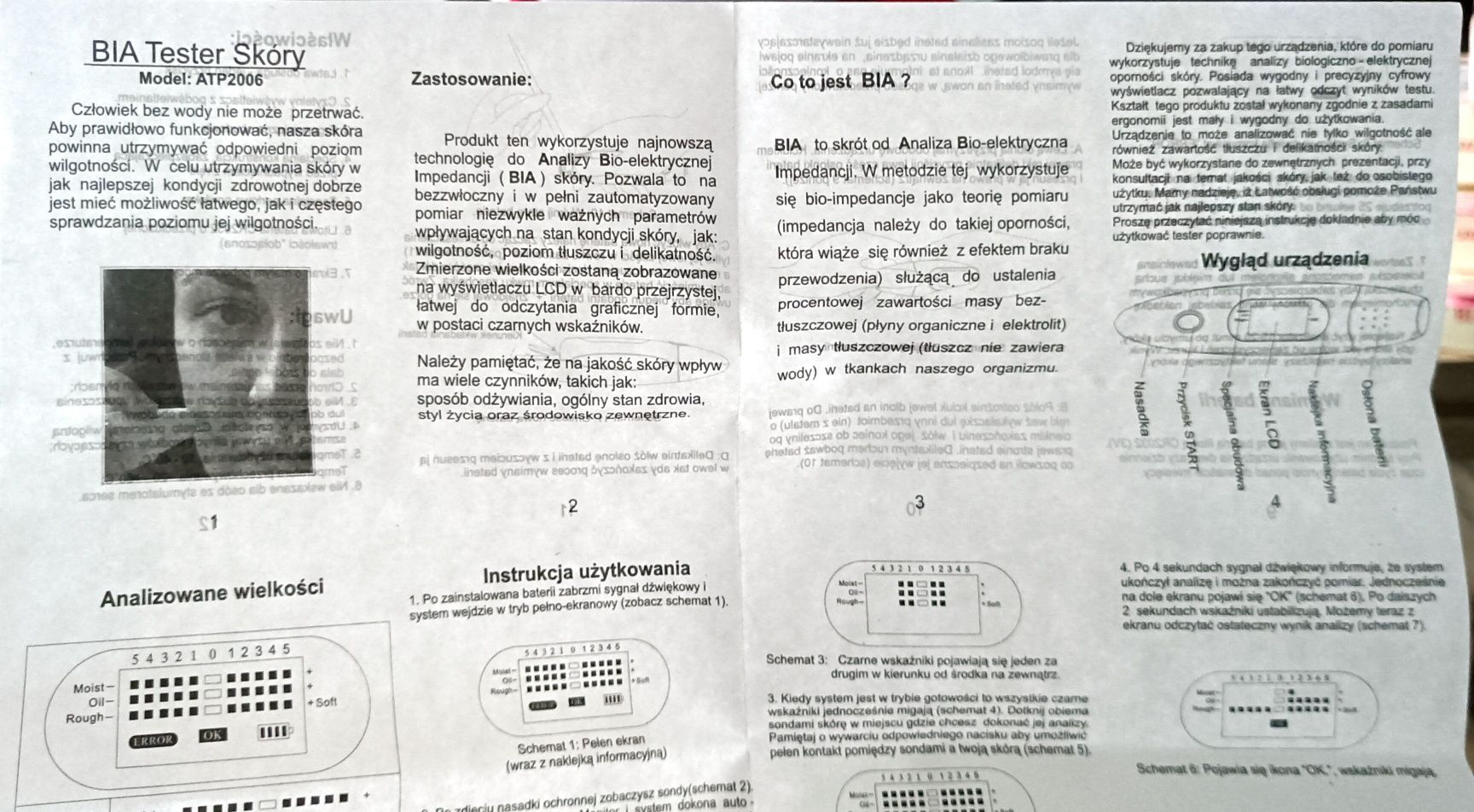 Analizator skóry BIA Skin Analyzer