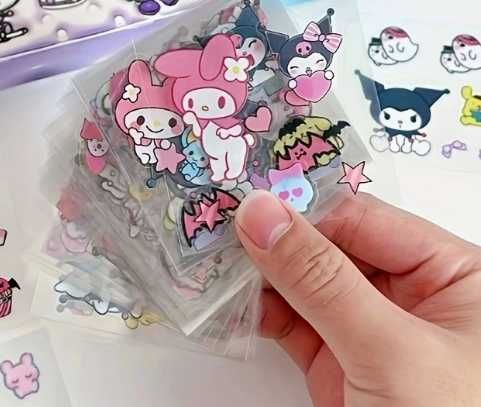 pudełko prezentowe 100 szt arkuszy naklejki wlepy My Melody Sanrio