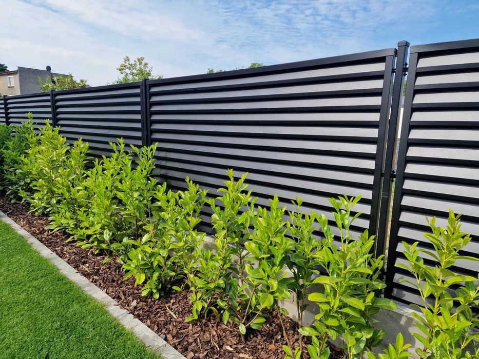 NOWOCZESNE Przęsło Żaluzja 200x100 Antracyt RAL 7016 System Ogrodzeń