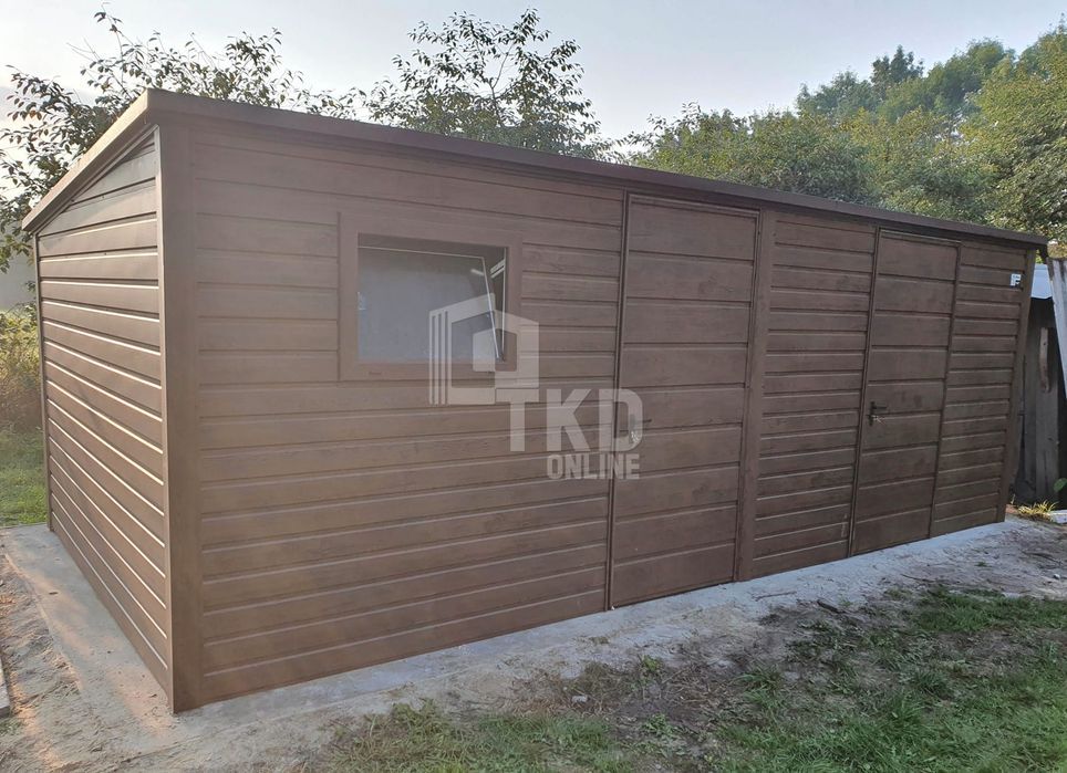 Domek Ogrodowy Schowek 6X3 Okno - 2X Drzwi - Ciemny Orzech  Tkd79