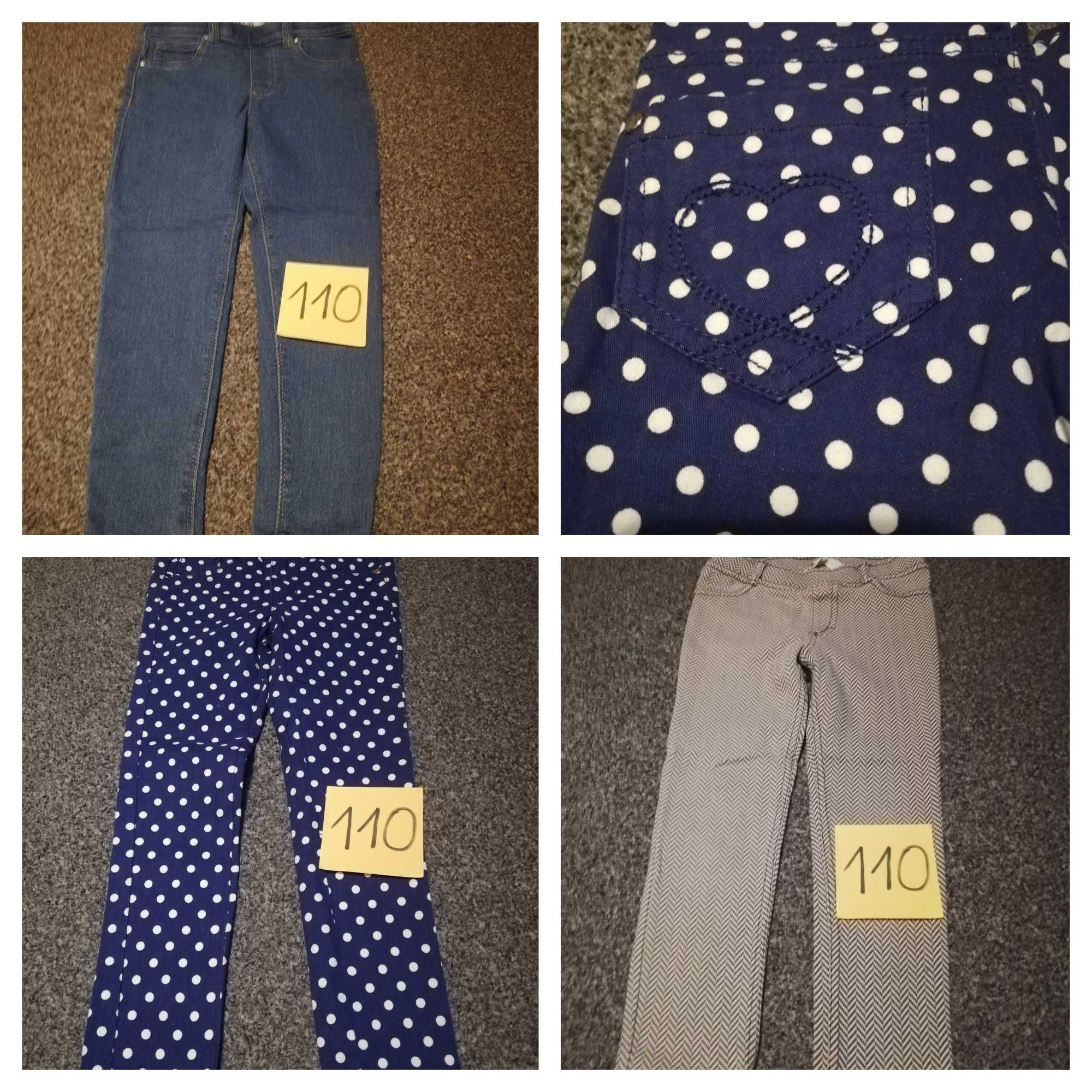 Jeansy spodnie dziewczęca 110. Stan nowy.  H&M i inne. Nowe.