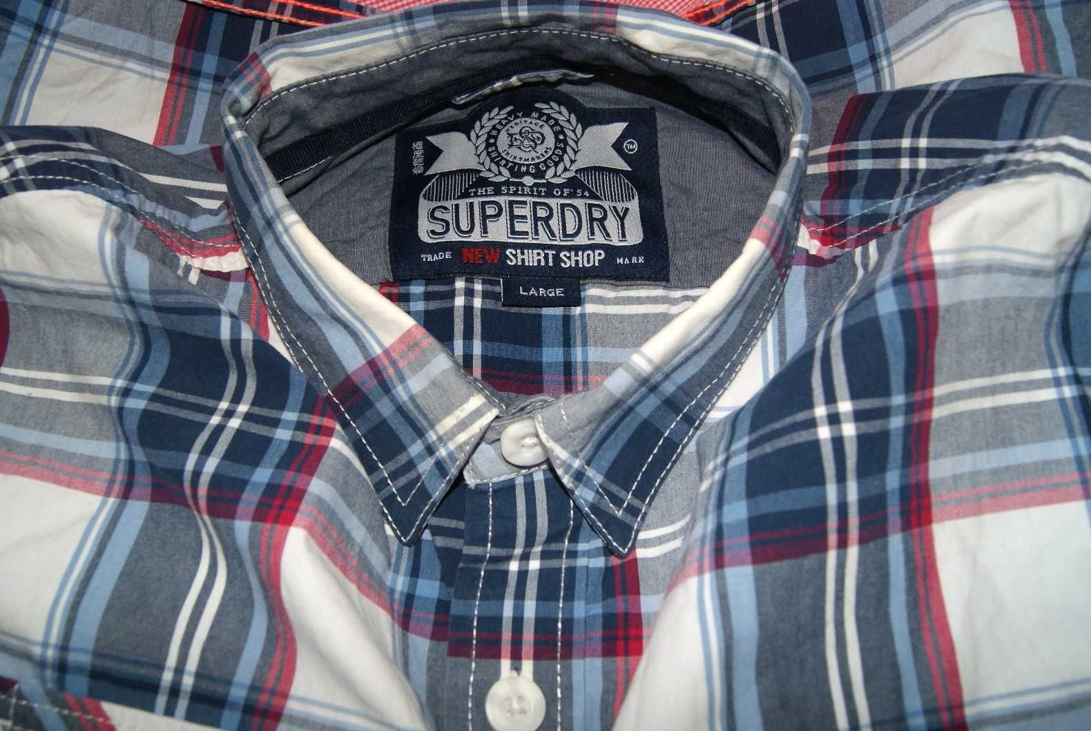 SUPERDRY ROZ.L koszula męska jak nowa w kratę