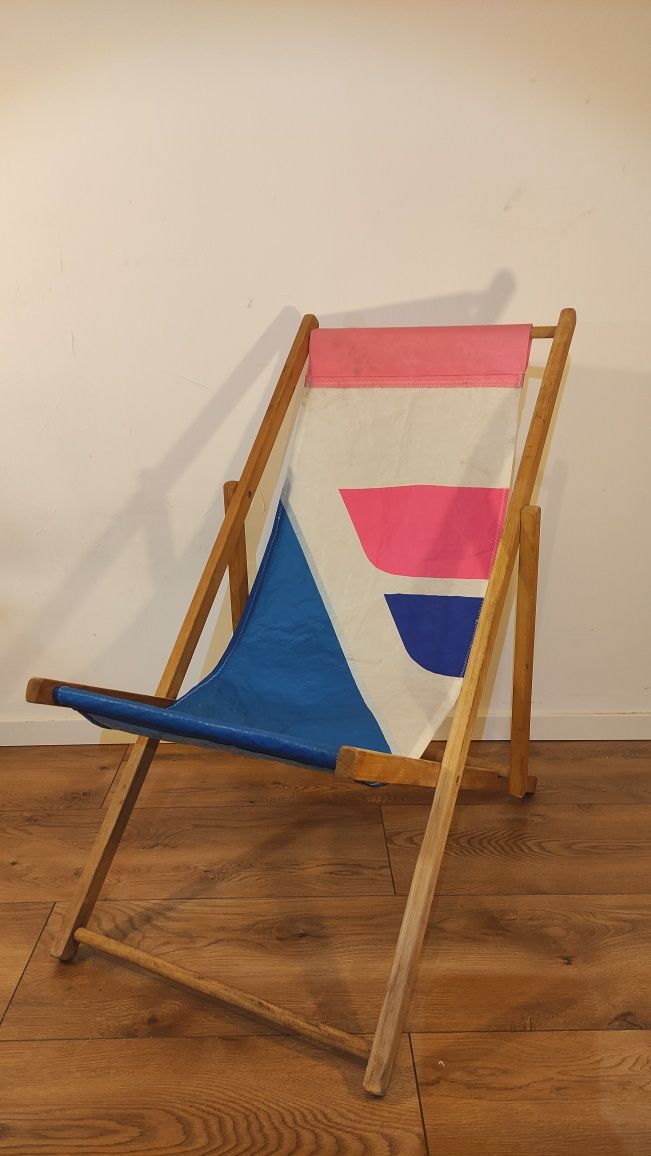 Leżak ogrodowy składany z żagla do windsurfingu fanatic