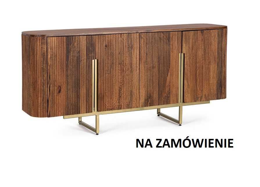 Komoda Vilas 4-drzwiowa z drewna mango lamelki 160x40x75cm Bizzotto