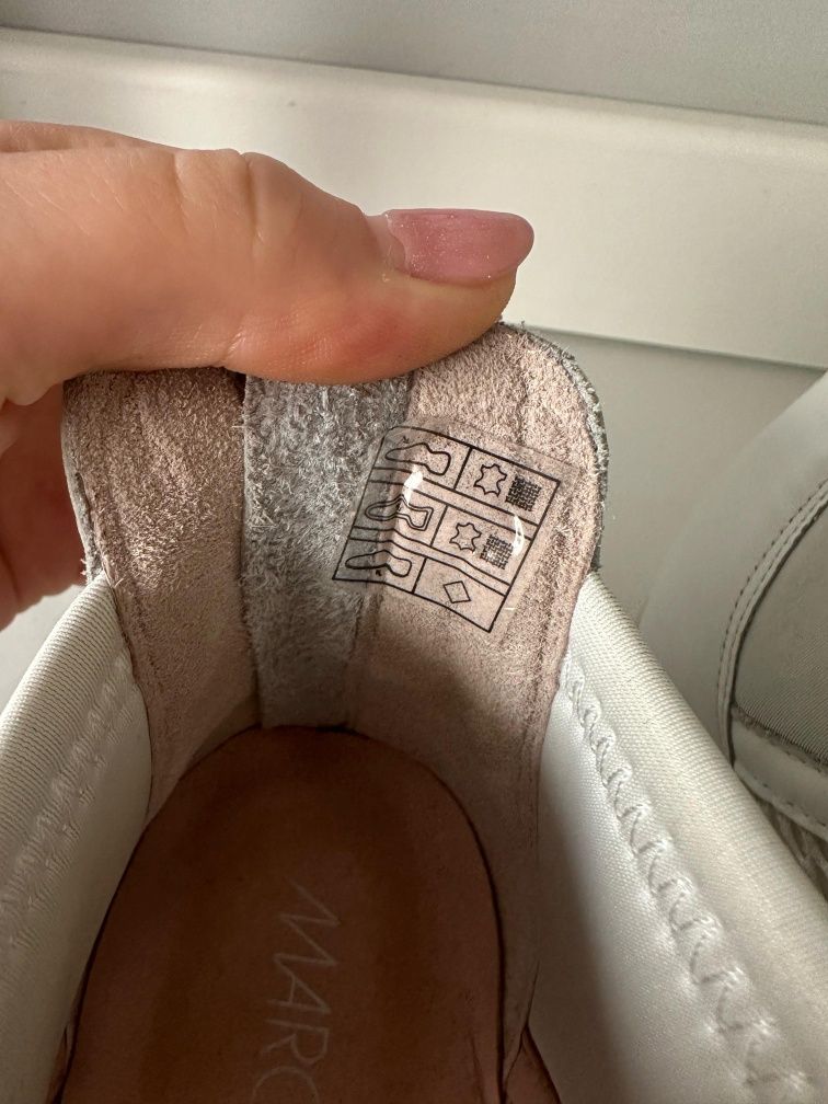 MARC CAIN 38 sneakersy skóra wbudowany koturn