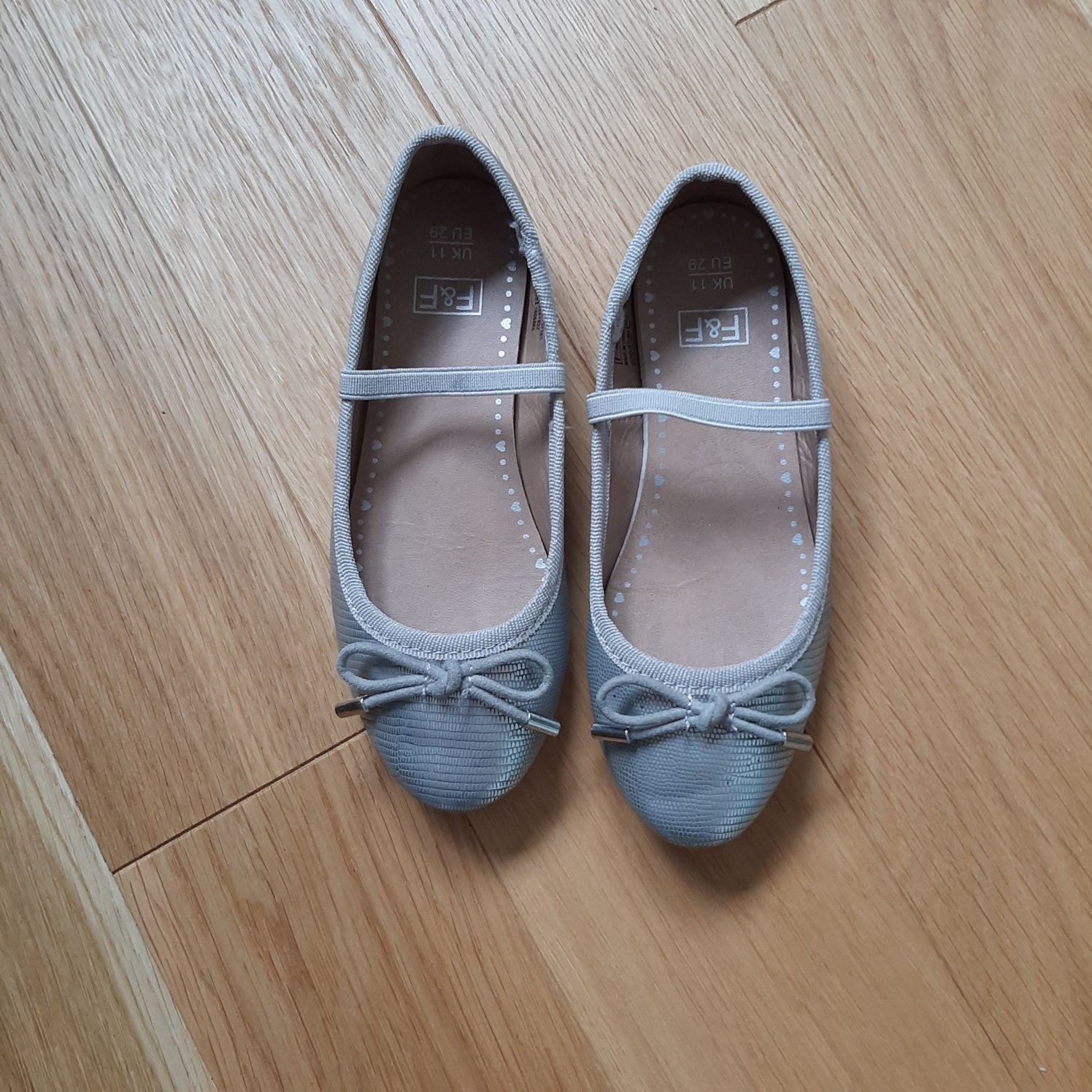 Srebrne baletki balerinki płaskie buty rozmiar 29