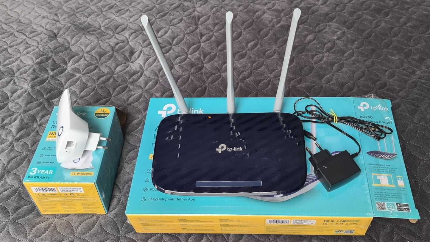 TP Link Router Archer C20 + wzmacniacz TL-WA850RE