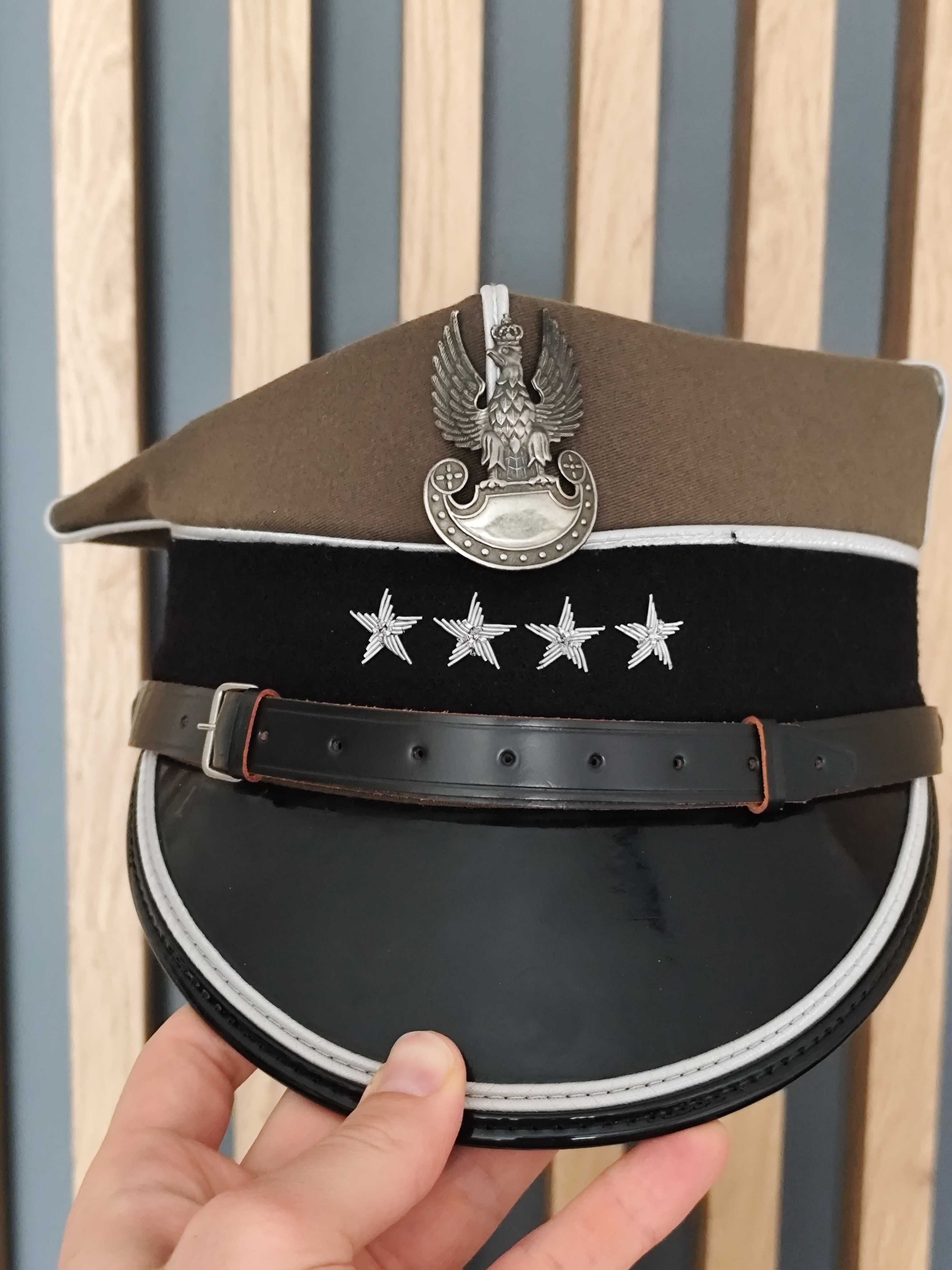 Rogatywka czapka wojskowa kapitan kpt. 56 cm. Stan idealny.