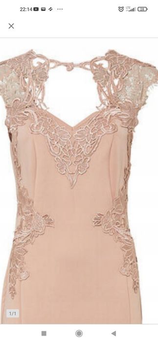 Sukienka długa wstawka koronkowa