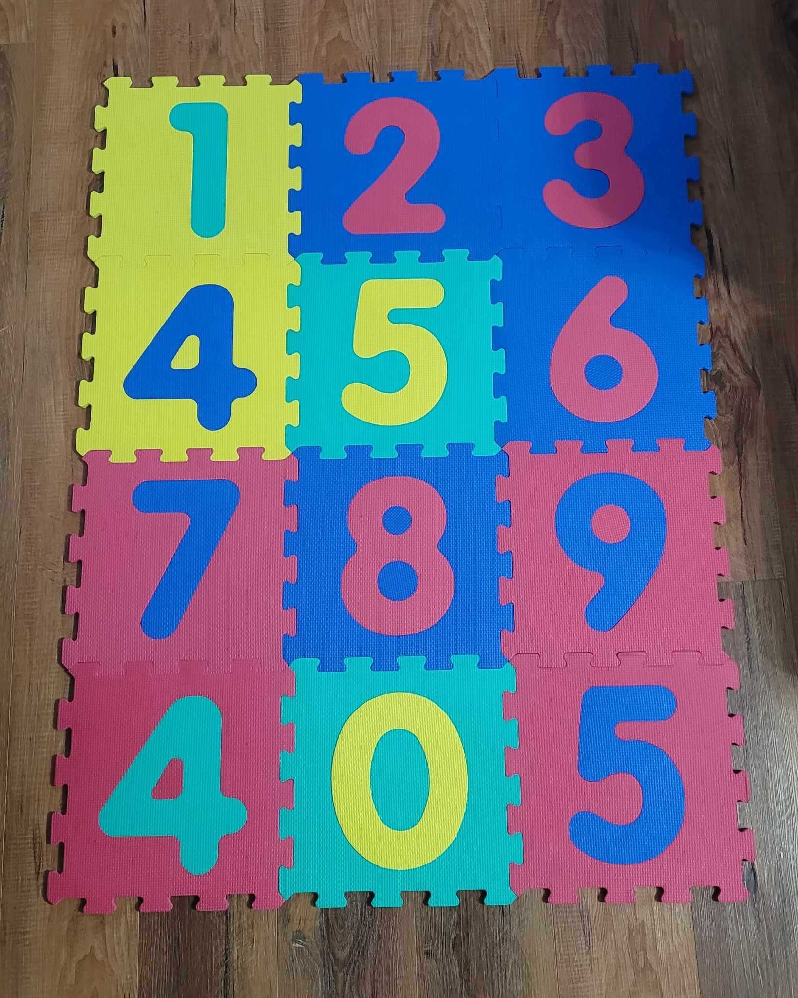 Puzzle piankowe kolorowe, cyferki