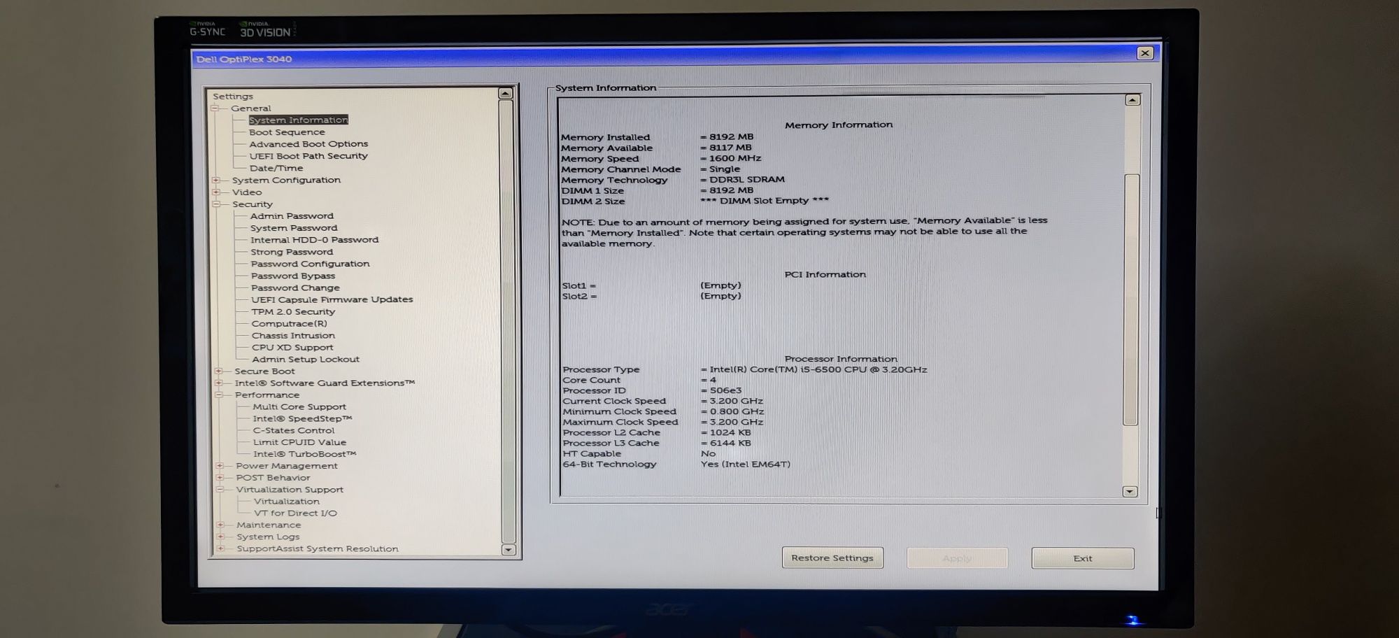 Komputer stacjonarny Dell, i5 6500, 8 Gb RAM, SSD, Windows 10