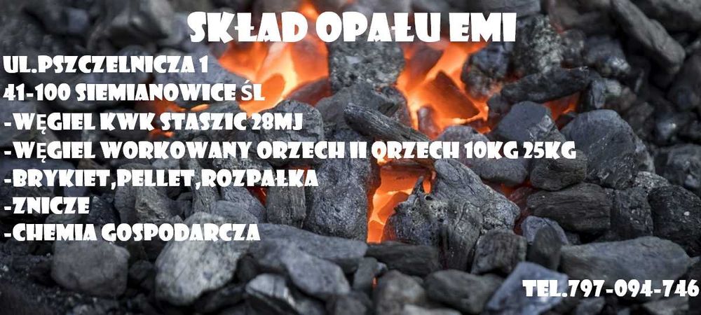 POLSKI Węgiel Workowany 10Kg 25Kg KwK Staszic - Wujek 28Mj