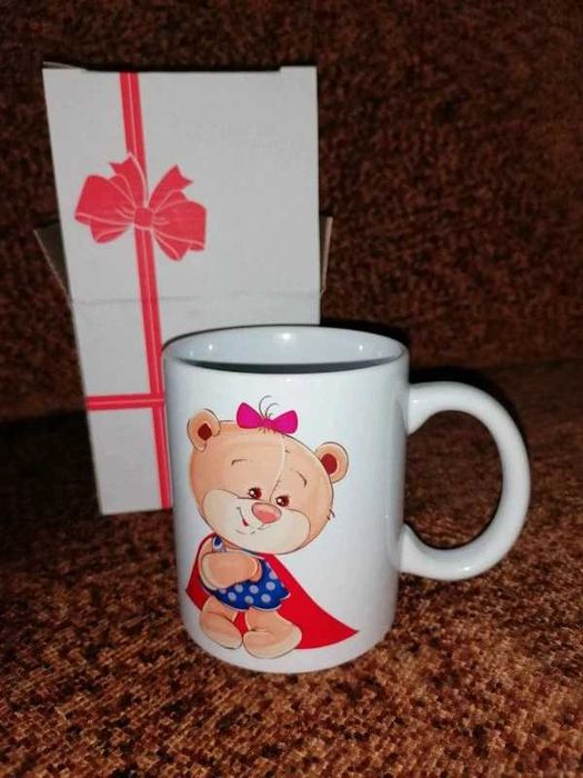 Kubek ceramiczny z napisem Super Dziewczyna, Nowy