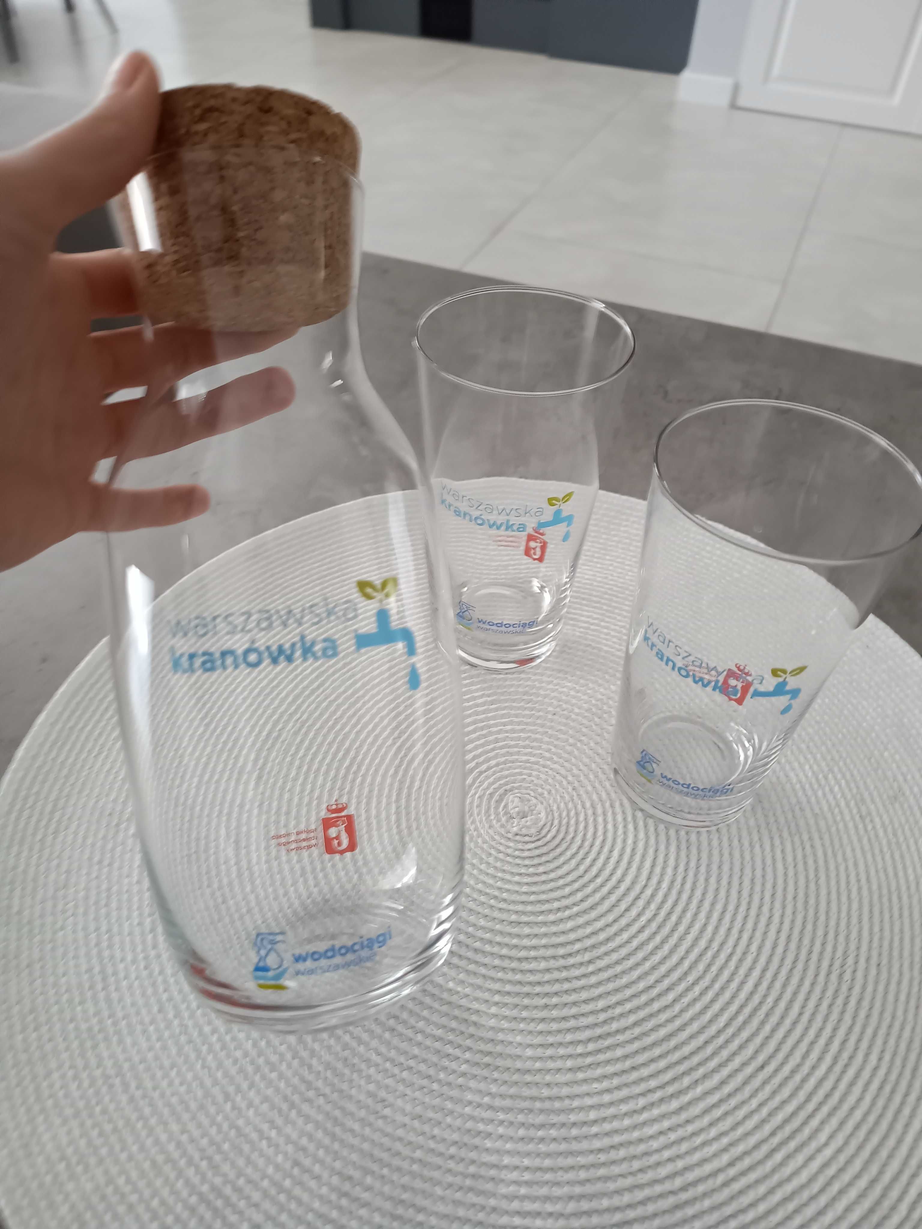 Karafka na wodę i 2 szklanki