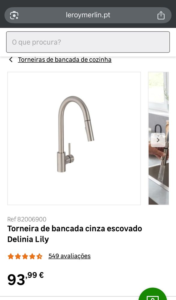 Torneira misturadora de cozinha