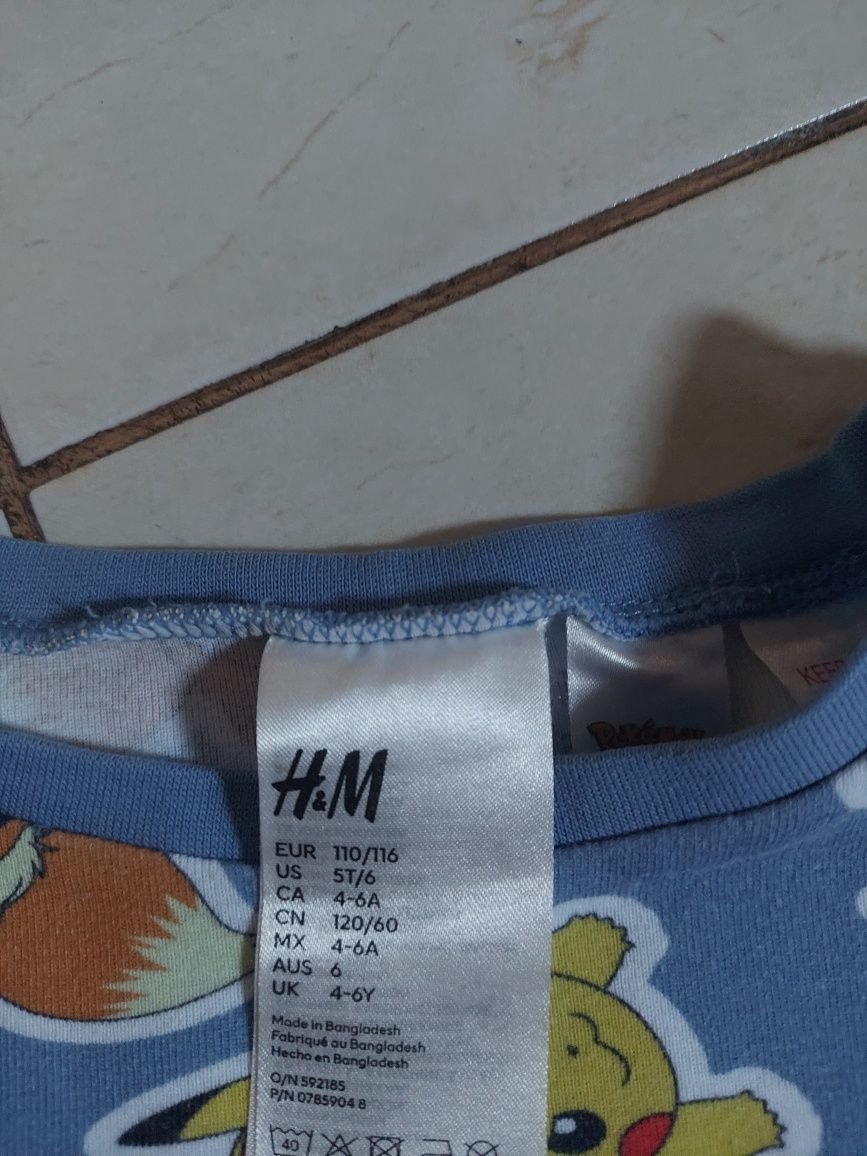 Piżama h&m 110-116 pikachu