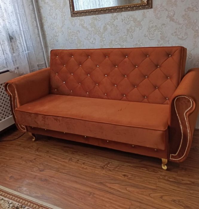 Rozkładana Kanapa zestaw Sofa Fotel pufa podnóżek funkcja spania NOWE