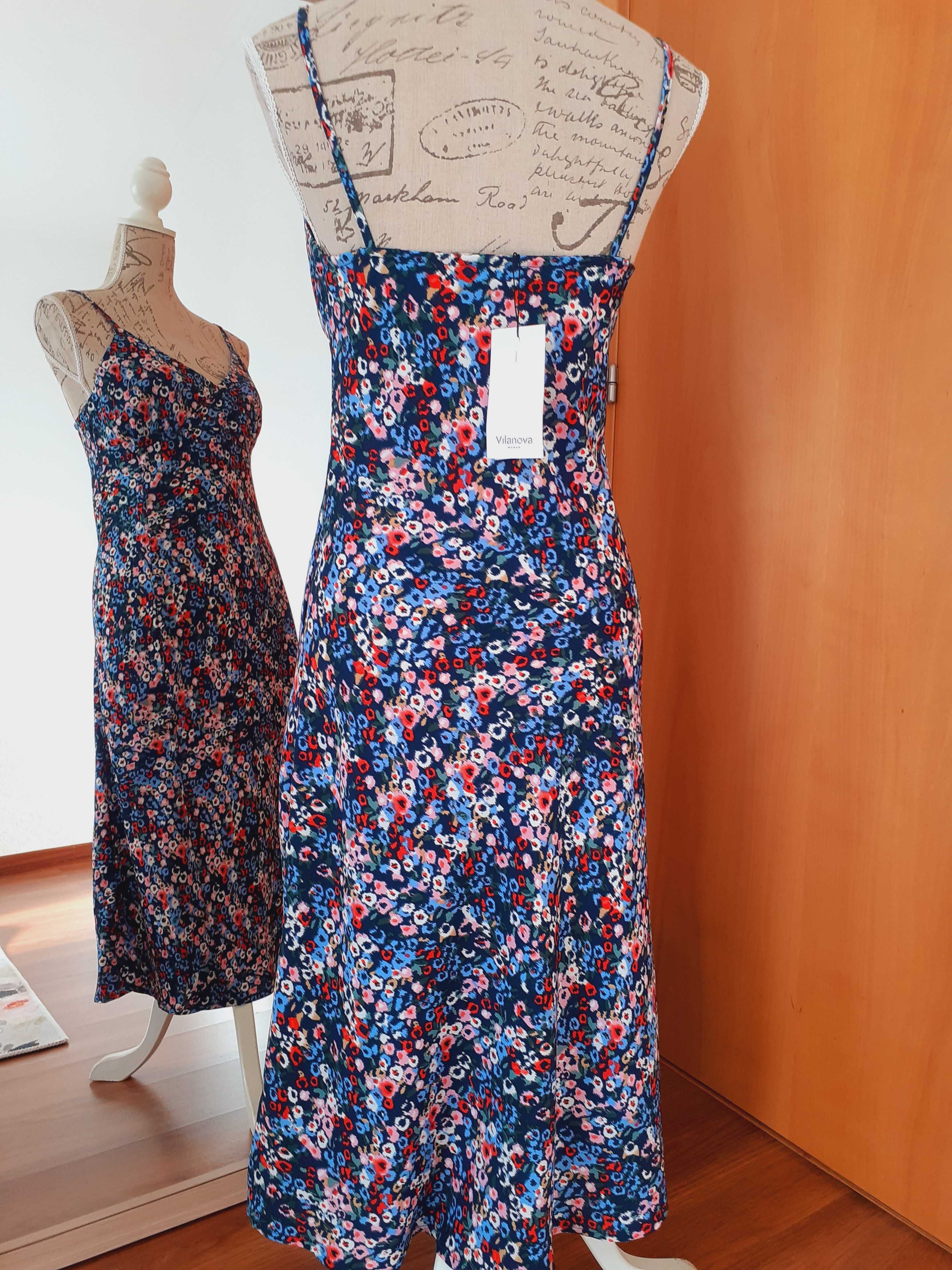 Vestido azul floral Vilanova