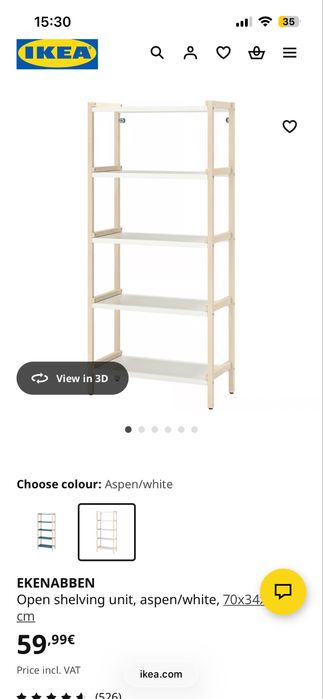 Estante IKEA EKENABBEN – Aspen/White (5 prateleiras)