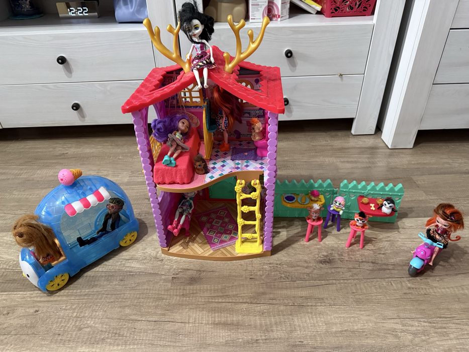Domek Enchantimals + lalki i dużo innych dodatków