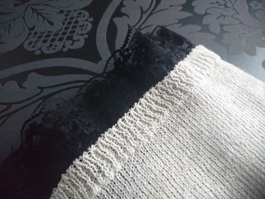 Sweter lekki cienki koronka wiosna M łódka beż