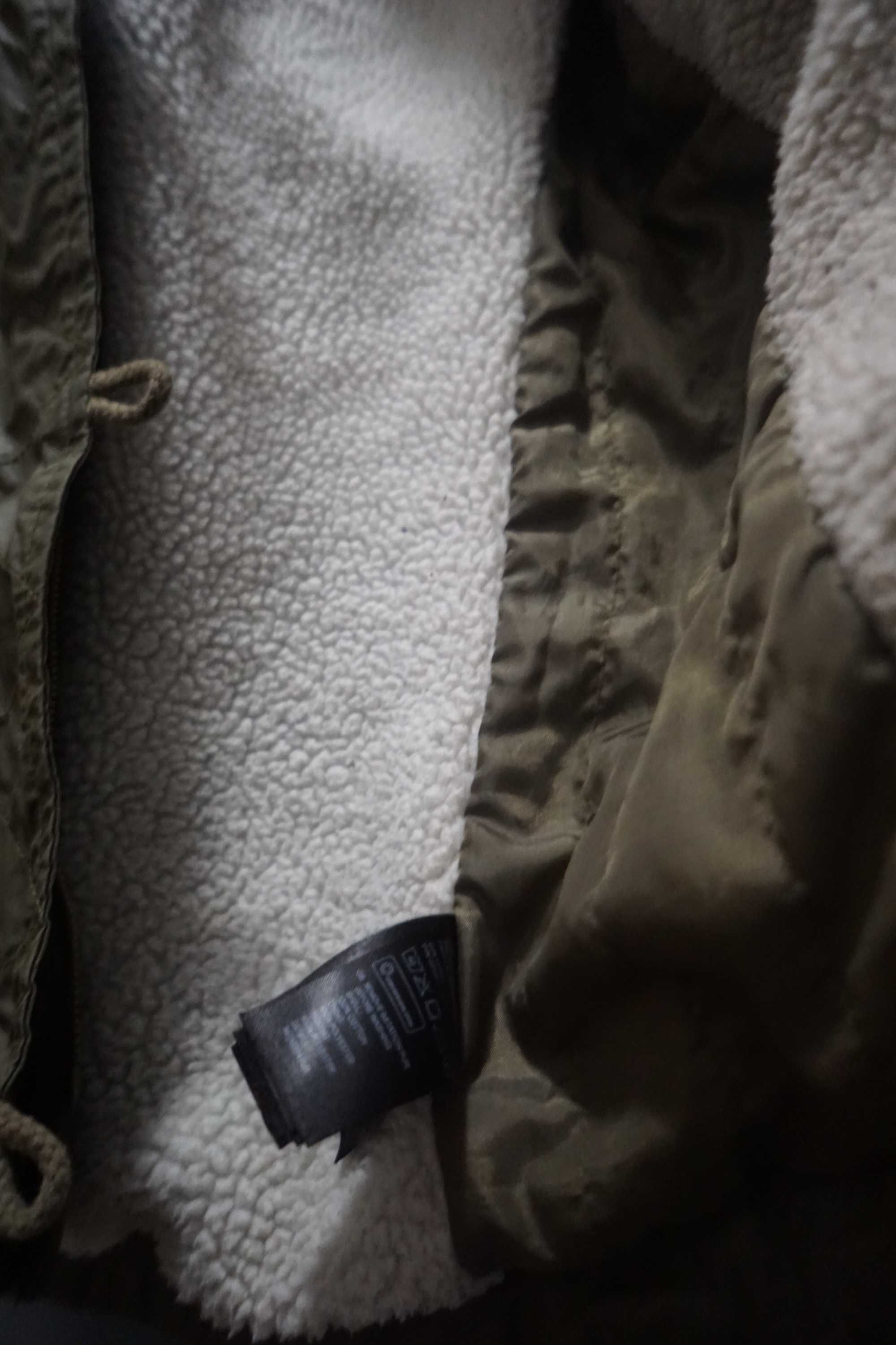 Ciepła  kurtka damska H&M khaki S 36