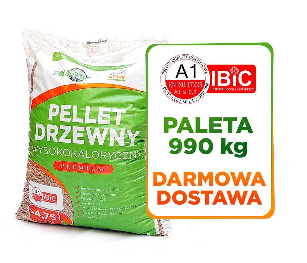 Pellet drzewny Płatność za 30 dni Transport GRATIS Certyfikat A1 990kg