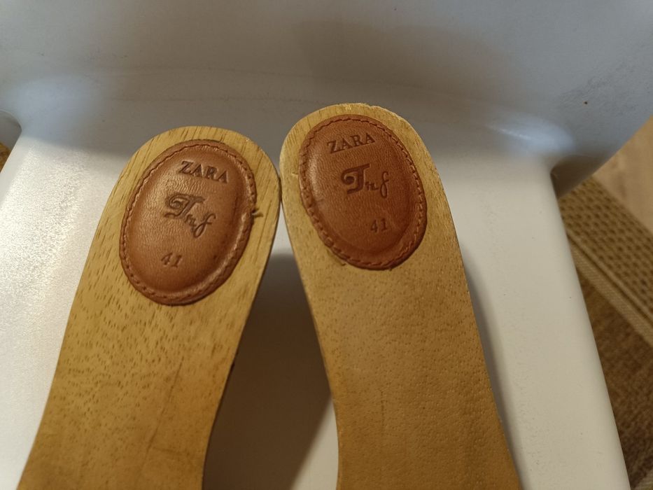 Drewniane klapki ZARA r. 41