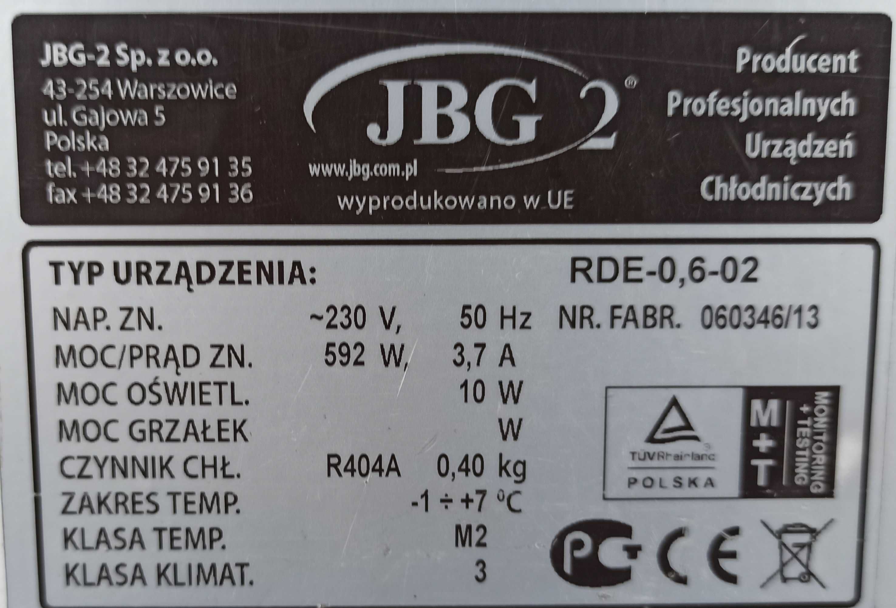 Кондитерська вітрина «JBG-2» (-1° +7°), 0.6 м., (Польща), Б/у 65105134