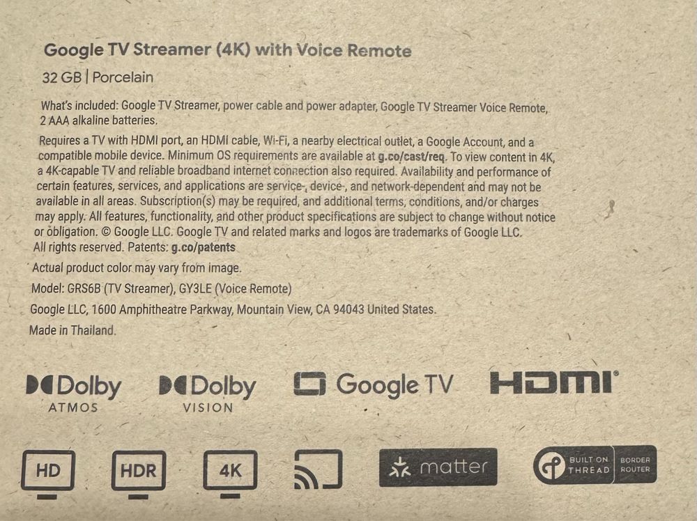 Google TV streamer 4K Porcelain