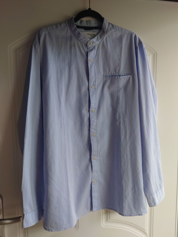 Koszula z bawełny organicznej , na stójce, długi rękaw slim XL