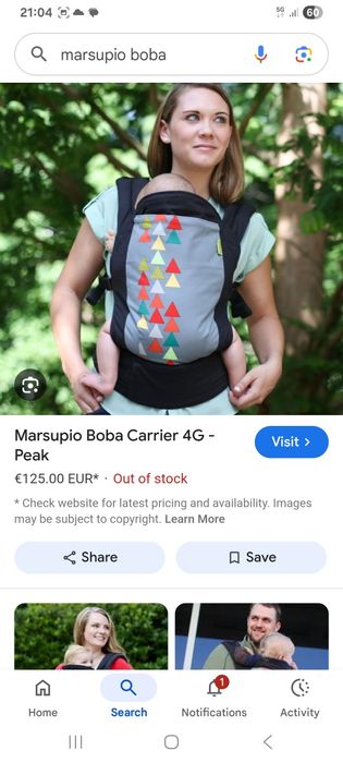 Marsúpio bebé Boba em ótimo estado