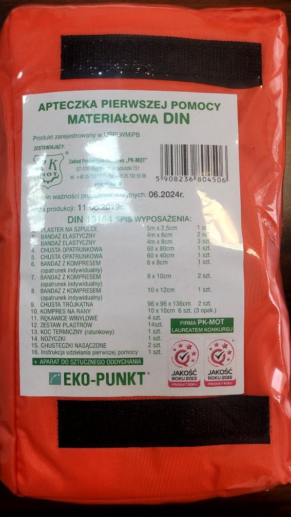 Apteczka Nowa DIN 13164 ustnik 06.2024