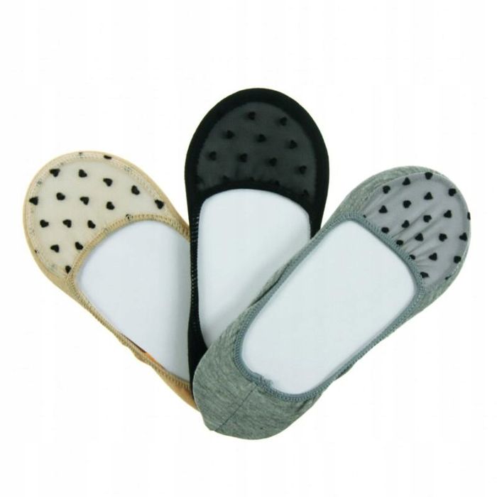 Niskie Stopki Skarpetki Balerinki Damskie Wzór  Serca 3Pak Moraj 38-41