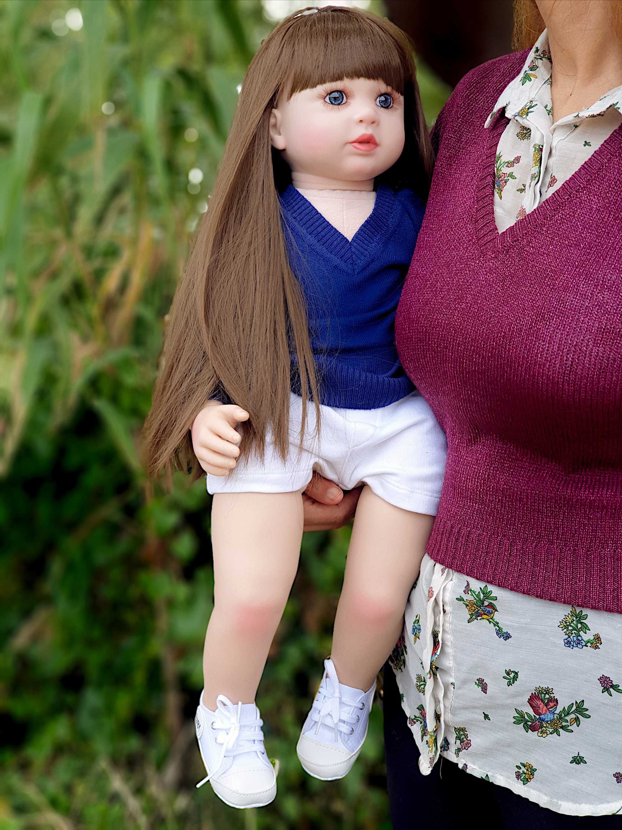 Boneca Reborn, Corpo em Tecido, Cabelo comprido, 60cms, 1.5Kgs (Novo)