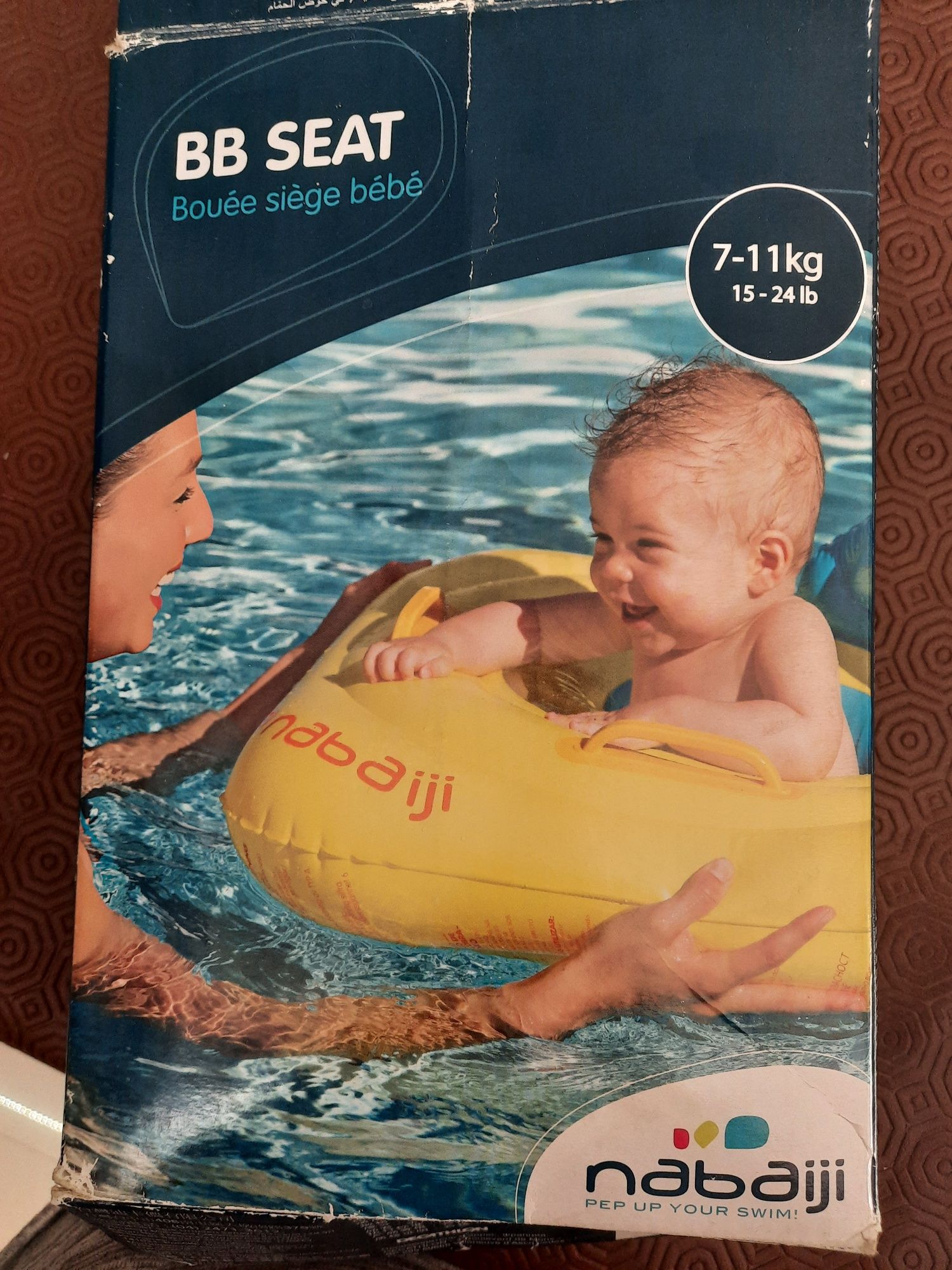 Boia Insuflável de Piscina com Assento para Bebé de 7-11 kg