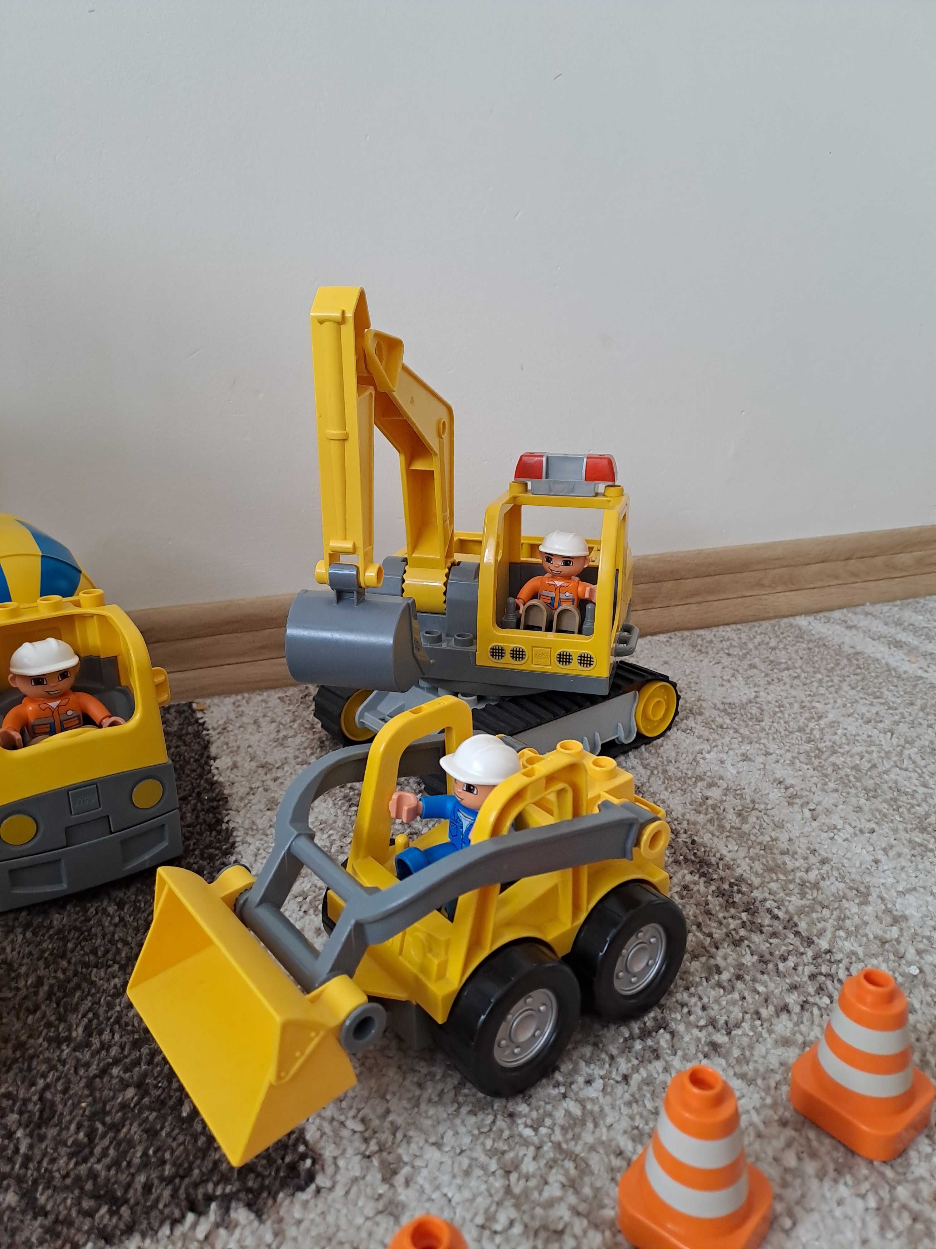Lego zestaw budowlany, koparka, dźwig, betoniarka, auto transportowe