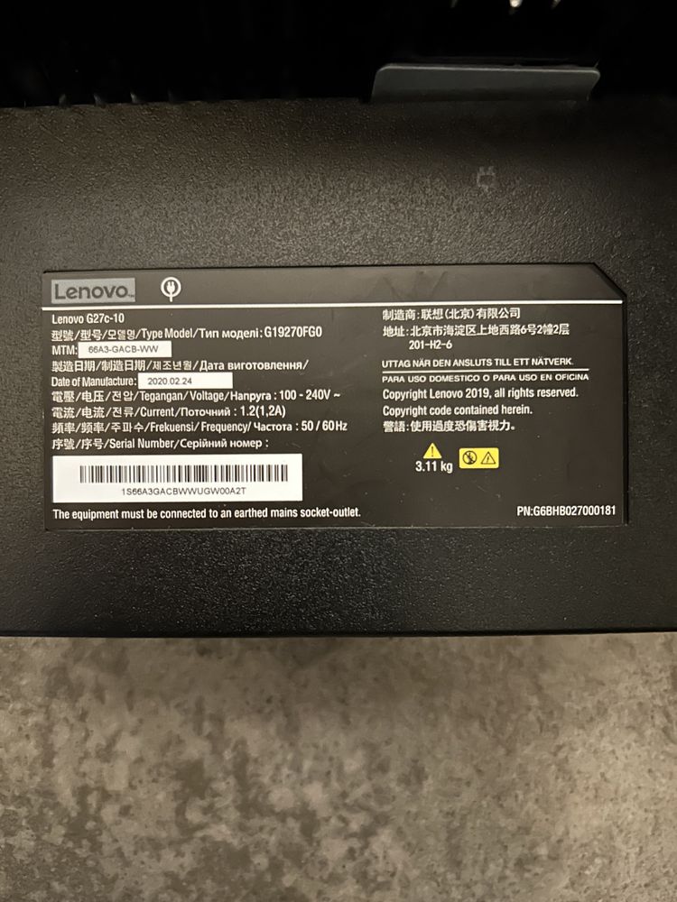 Moniotr Lenovo G27c-10 165Hz