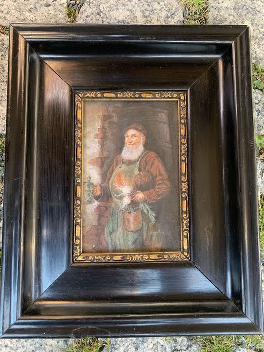 Obraz retro sygnowany