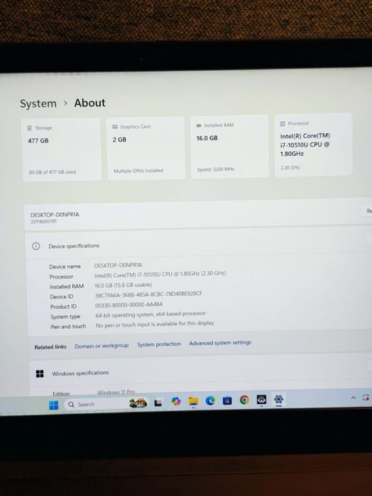 Ноутбук Lenovo ThinkPad P15s