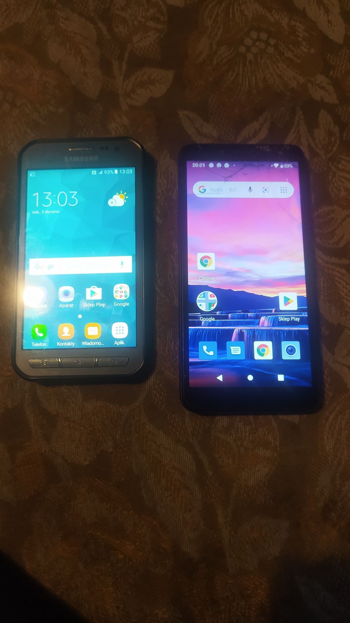 2 smartfony samsung xcover3 i lg k20